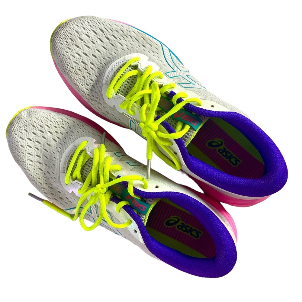 ASICS Superbright Running Shoes White, Hot Pink, Neon Yellow Women’s Siz… - Picture 2 of 4